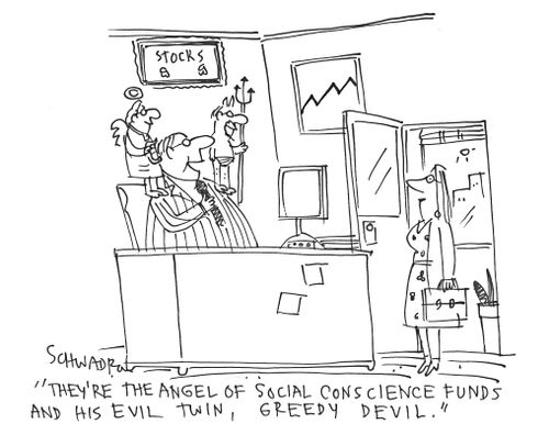 'They're the angel of social conscience funds and his evil twin, greedy devil.'