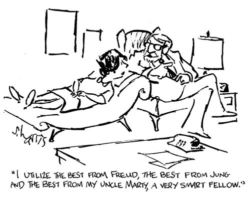 'I utilize the best from Freud, the best from Jung and the best from my Uncle Marty, a very smart fellow.'