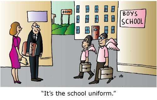 'It's the school uniform.'