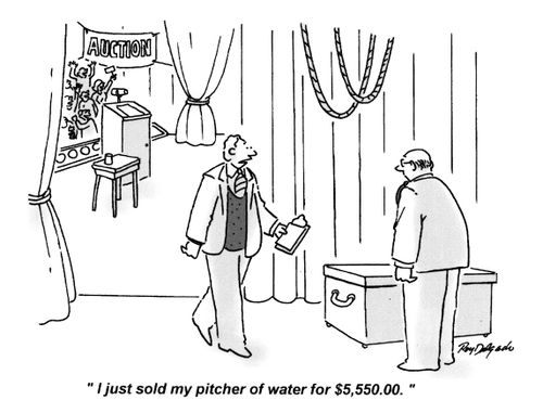 'I just sold my pitcher of water for $5,550,00.'