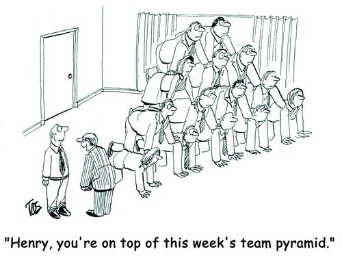 'Henry, you're on top of this week's team pyramid.'