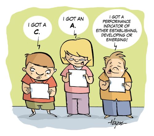 'I got a performance indicator of either establishing, developing or emerging!'