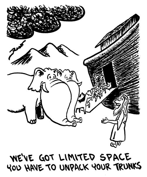 We've got limited space - you have to unpack your trunks.