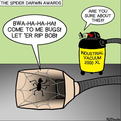 Spider Darwin Awards goes to The Bug Vacuum