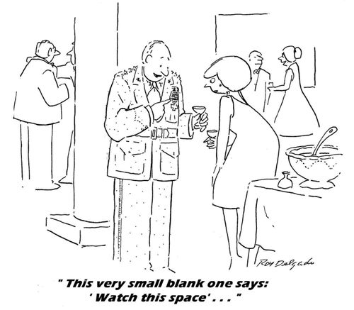 'The very small blank one says: 'Watch this space'...'