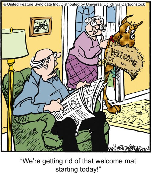 'We're getting rid of that welcome mat starting today!'