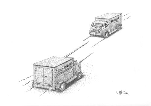 Armored trucks with lances