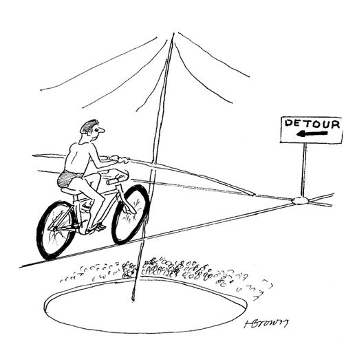 Tight-wire detour.