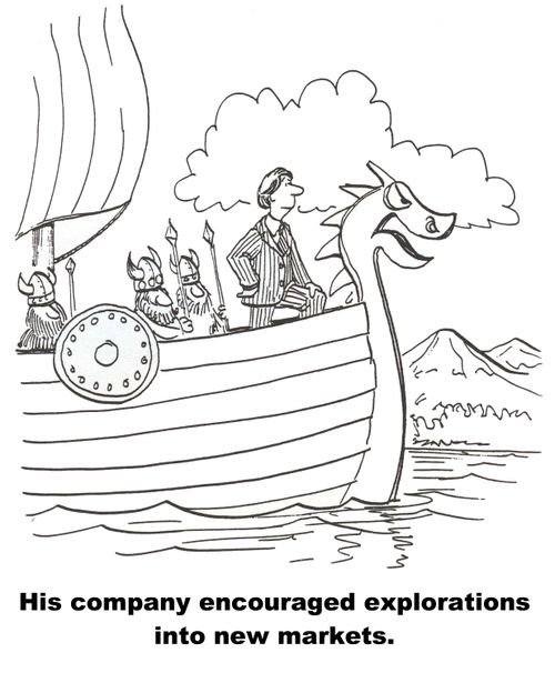 "His company encouraged explorations into new markets."