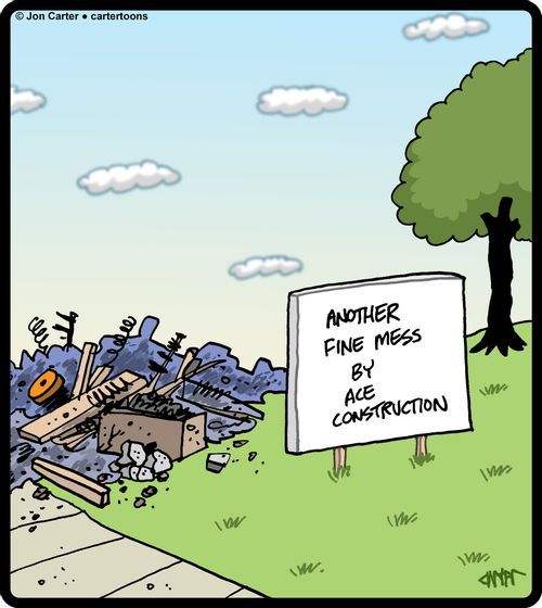 Another fine mess by Ace Construction.