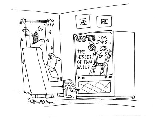 'Vote for Sims.....the lesser of two evils.'