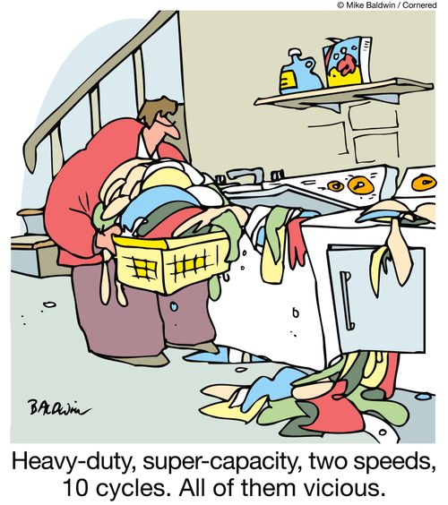 Heavy-duty, super-capacity, two speeds, 10 cycles. All of them vicious.