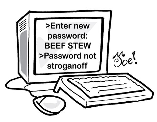 >Enter new password: BEEF STEW >Password not stroganoff.