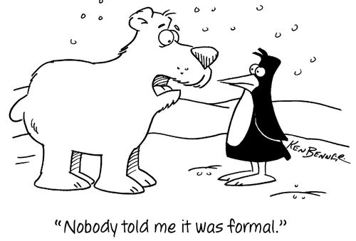 "Nobody told me it was formal."