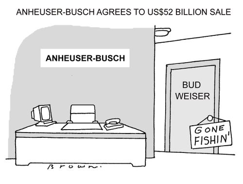 Anheuser-Busch agrees to US$52 billion sale.
