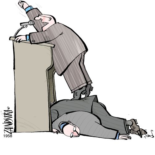 Trampling on political opponents.