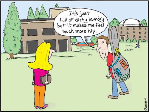 'It's just full of dirty laundry but it makes me feel much more hip.'