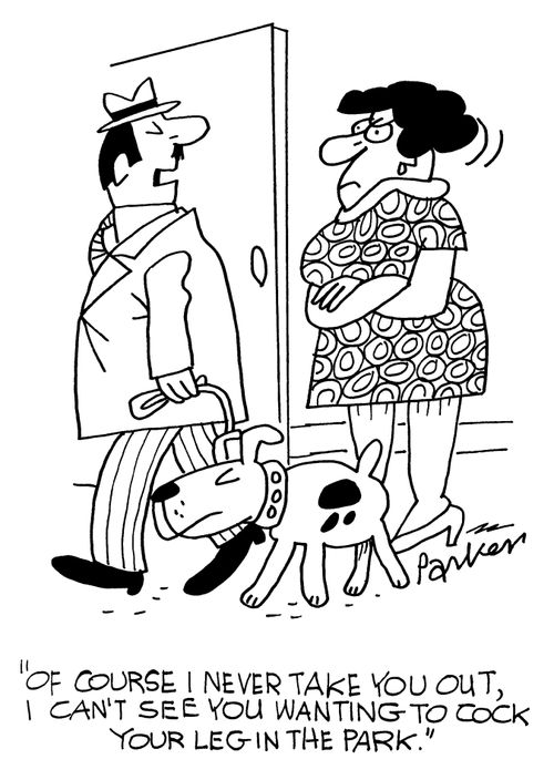 'Of course I never take you out - I can't see you wanting to cock your leg in the park!'