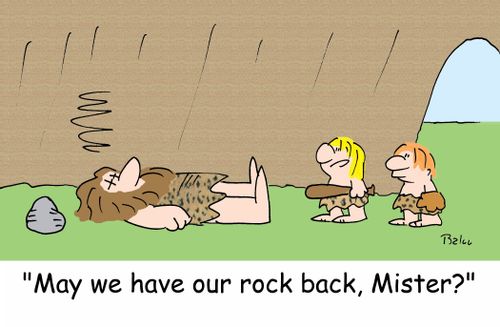 'May we have our rock back, Mister?'