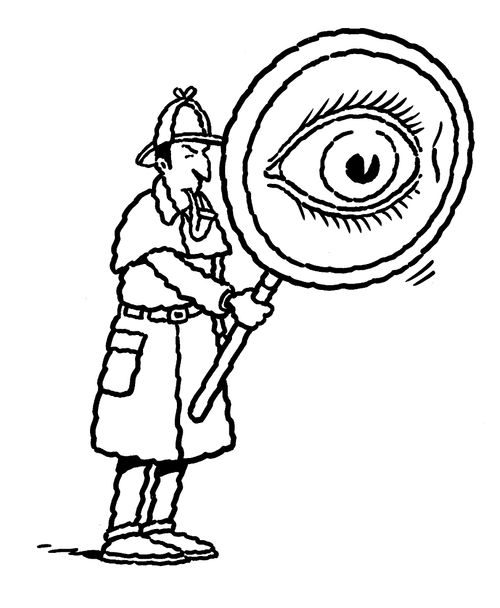 Detective with a magnifying glass.