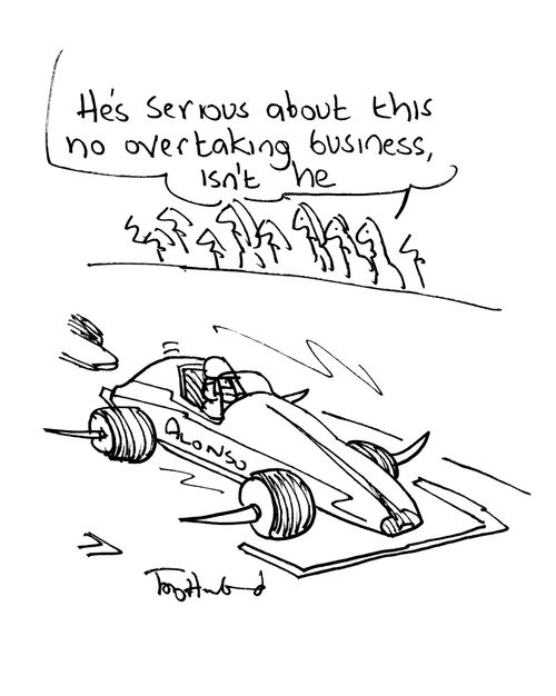 'He's serious about this no overtaking business.'
