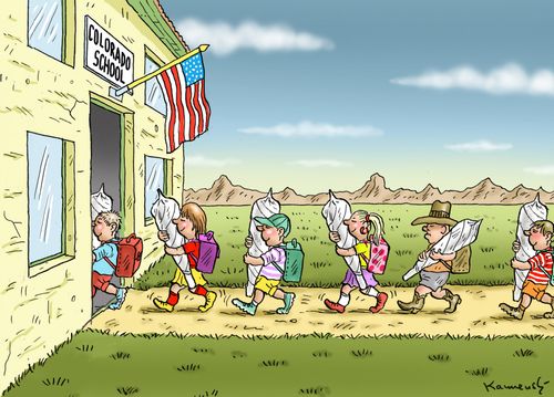 The first school day in Colorado after the legalisation of Cannabis.