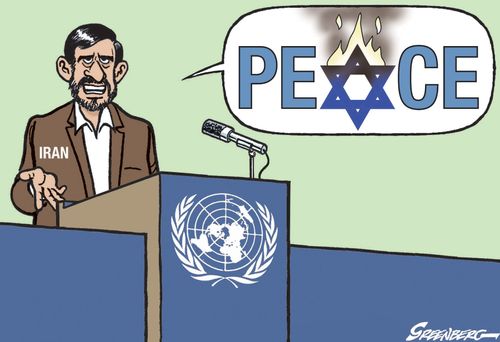 Ahmadinejad talking peace.