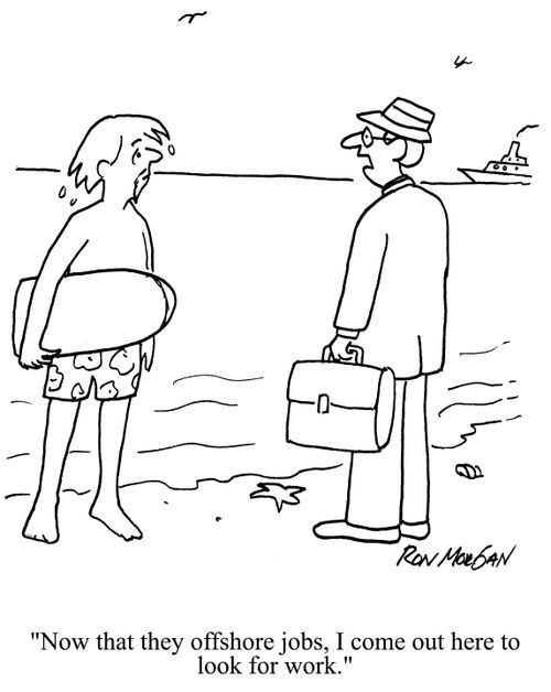 'Now that they offshore jobs, I come out here to look for work.'
