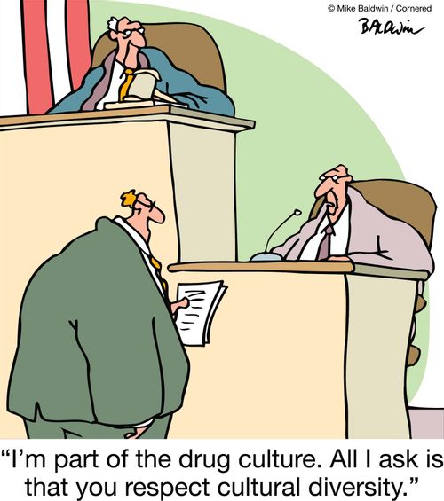 'I'm part of the drug culture. All I ask is that you respect cultural diversity.'