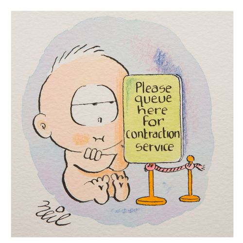 Please queue here for contraction service.