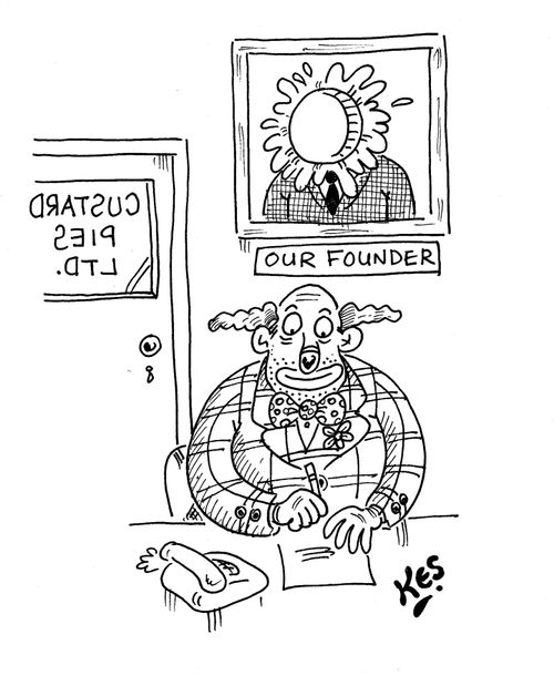 Our founder: Custard pies Ltd.
