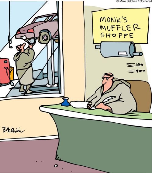 Monk's Muffler Shoppe.