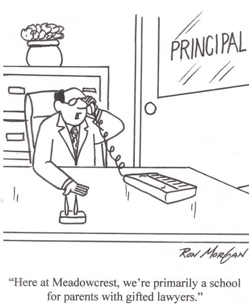 'Here at Meadowcrest, we're primarily a school for parents with gifted lawyers.'
