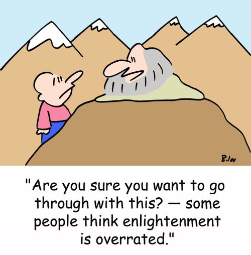 'Are you sure you want to go through with this? -- some people think enlightenment is overrated.'