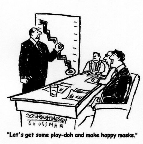 'Let's get some play-doh and make happy masks.'
