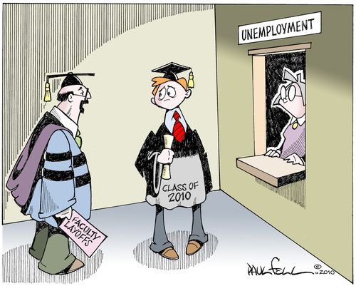 Graduate Joins the Unemployment Queue.