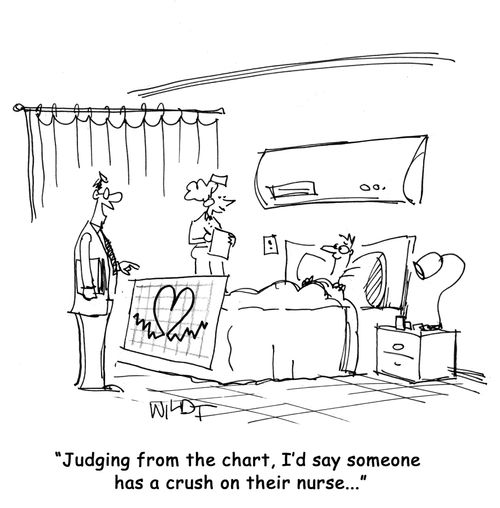 'Judging from the chart, I'd say someone has a crush on their nurse...'