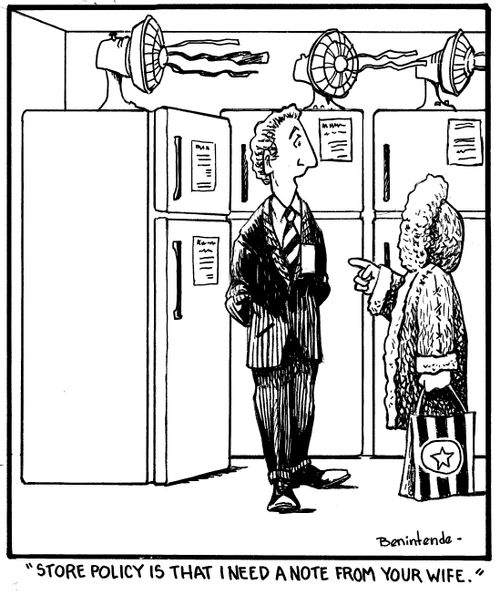 "Store policy is that I need a note from your wife."