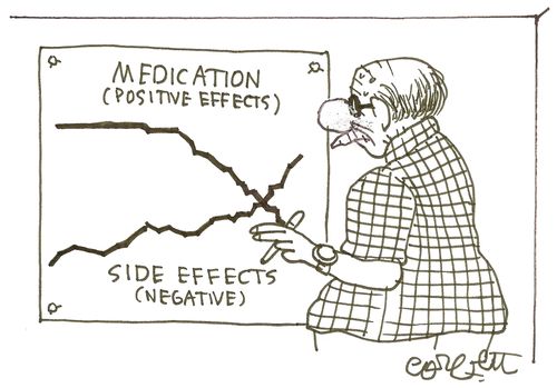 Medication (positive effects)...Side effects (negative).