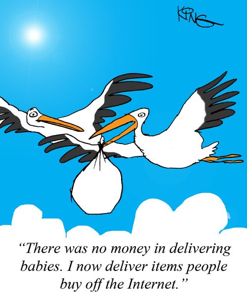 "There was no money in delivering babies. I now deliver items people buy off the Internet."