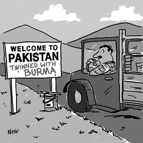 Welcome to Pakistan, (twinned with Burma).