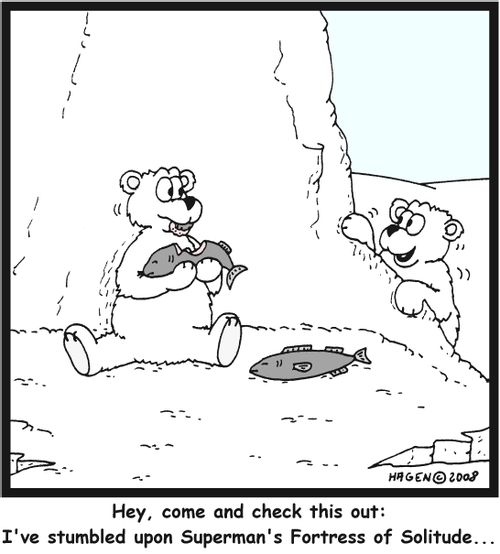 Hey, come and check this out: I've stumbled upon Superman's Fortress of Solitude...