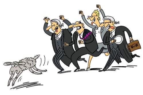 Lawyers chasing a sacrificial lamb.