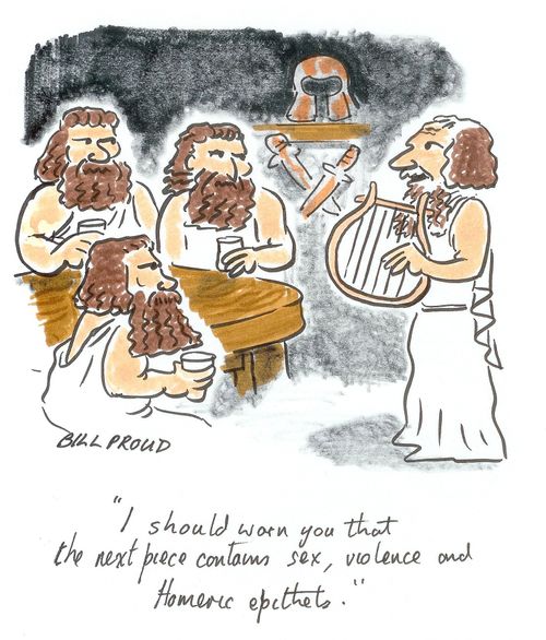 'The next piece contains sex, violence, and Homeric epithets.'