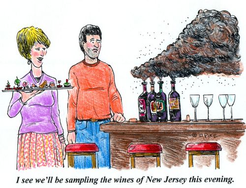 'I see we'll be sampling the wines of New Jersey this evening.'