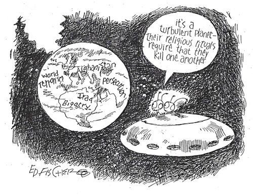 'It's a turbulent planet - their religious rituals require that the kill one another.'