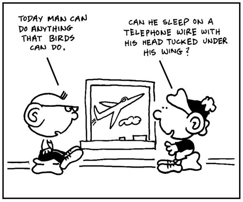 'Today man can do anything that birds can do.'