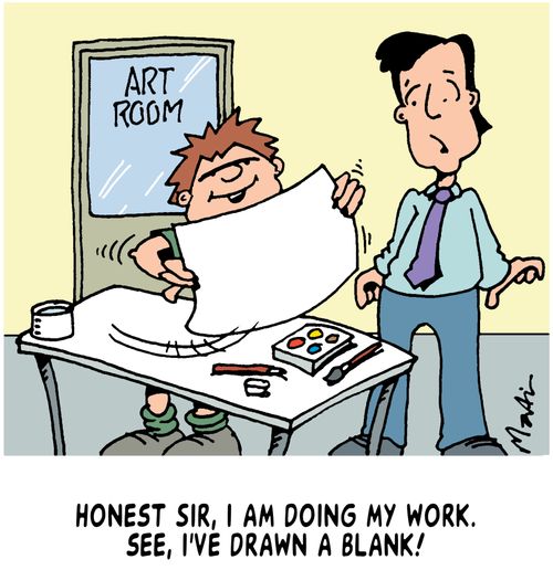 Honest Sir, I am doing my work. See, I've drawn a blank.