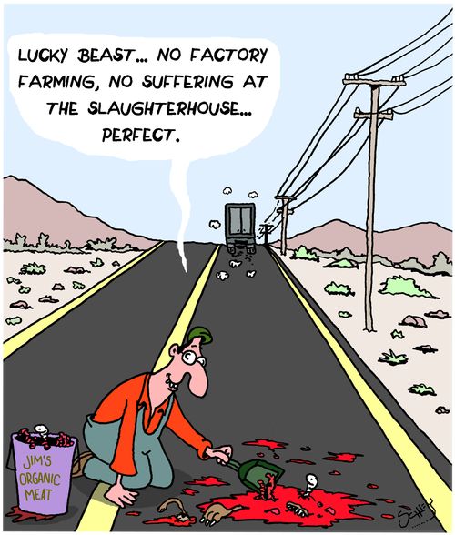 "Lucky beast....No factory farming, no suffering at the slaughterhouse...perfect."