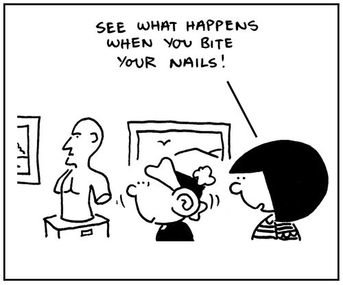 'See what happens when you bite your nails.'
